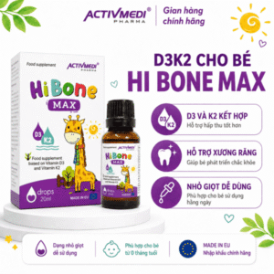 Hibone Max bổ sung Vitamin D3, K2 lọ 20ml
