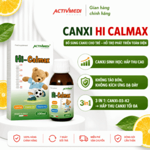 Hi Calmax bổ sung canxi, vitamin D3, K2 lọ 100ml