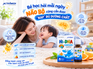 DHA cho bé Hi DHA từ dầu gan cá tuyết – bổ sung DHA cho chế độ dinh dưỡng hằng ngày của trẻ.
